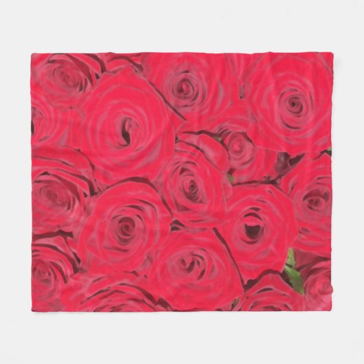 Rode rozen fleece deken (Voorkant (Horizontaal))