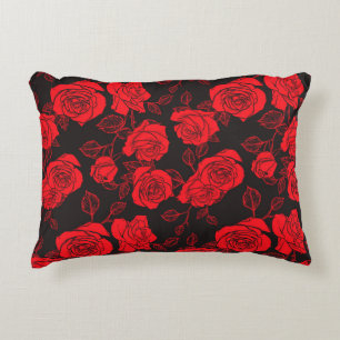 "Rode Rozen" Floral Art Patroon Accent Kussen