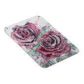 Rode rozen Floral Flowers Waterverf Magnet Magneet (Rechterzijde)
