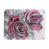 Rode rozen Floral Flowers Waterverf Magnet Magneet (Horizontaal)