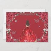 Rode Rozen Floral Jurk Quinceanera Sweet Sixteen Save The Date (Achterkant)