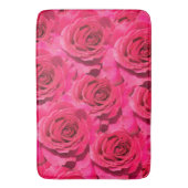 Rode rozen floreel patroon badmat (Voorkant Verticaal)