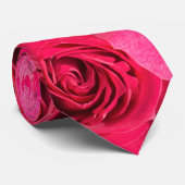 Rode rozen floreel patroon stropdas (Opgerold)