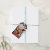 Rode Rozen FOTO Herinnering Geschenk Sentimenteel Cadeaulabel (Met Touw)