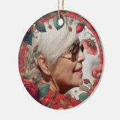 Rode Rozen FOTO Memorial Keepsake Sentimenteel Keramisch Ornament (Links)