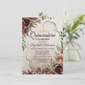 Rode Rozen Frame Quinceañera Kaart (Staand voorkant)