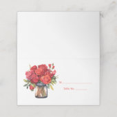 Rode Rozen Gasttafel Nummer Plaats Kaart Plaatskaartje (Buitenkant ongevouwen)