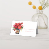 Rode Rozen Gasttafel Nummer Plaats Kaart Plaatskaartje (Voorkant)