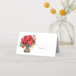 Rode Rozen Gasttafel Nummer Plaats Kaart Plaatskaartje