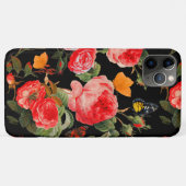 RODE ROZEN, GELE VLINDERS Zwart Bloemen Case-Mate iPhone Case (Achterkant (horizontaal))