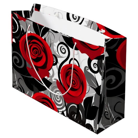  Rode Rozen Gift Bag Groot Cadeauzakje (Achterkant Gekanteld)