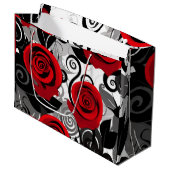  Rode Rozen Gift Bag Groot Cadeauzakje (Voorkant Gekanteld)