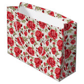 Rode Rozen Gift Bag Groot Cadeauzakje (Achterkant Gekanteld)