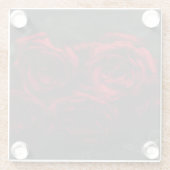 Rode rozen glazen onderzetter (Achterkant)