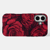 Rode Rozen Gothic Bloemmotief iPhone 16 hoesje (Achterkant (horizontaal))