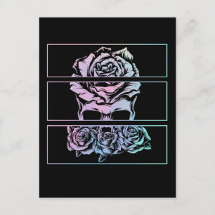Rode rozen Gothic Skull Wicca Pastel Gothic Flower Briefkaart