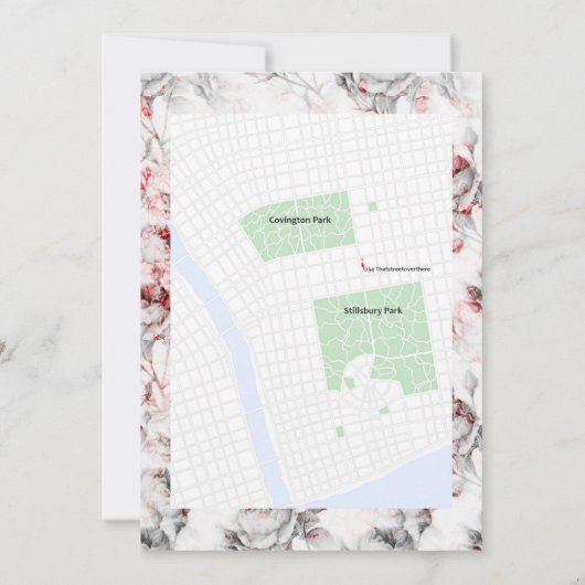 Rode Rozen Gothic Wedding Invitation Kaart (Achterkant)