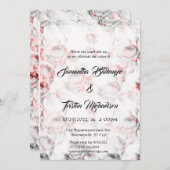 Rode Rozen Gothic Wedding Invitation Kaart (Voorkant / Achterkant)