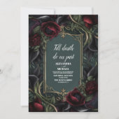 Rode Rozen Gotische Halloween bruiloft Kaart (Voorkant)