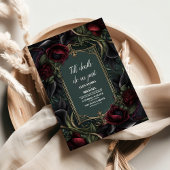 Rode Rozen Gotische Halloween bruiloft Kaart