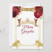 Rode Rozen Goud Mis Quince 15 Anos Quinceañera Kaart (Achterkant)