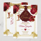 Rode Rozen Goud Mis Quince 15 Anos Quinceañera Kaart (Voorkant / Achterkant)