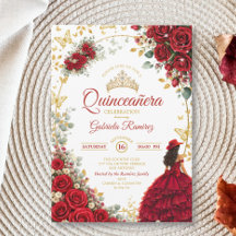 Rode Rozen Gouden Vlinders Quinceañera