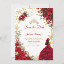 Rode Rozen Gouden Vlinders Quinceañera