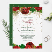 Rode rozen grens Floral Weddenschap Kaart