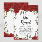 rode rozen groen gelofte verlenging uitnodiging (Voorkant / Achterkant)