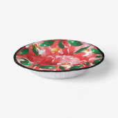 Rode Rozen Groene Bloemstuk Papieren Kommen (Gebogen)