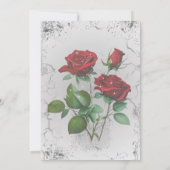 Rode Rozen & Grunge Getextureerde bruiloft uitnodi Kaart (Achterkant)