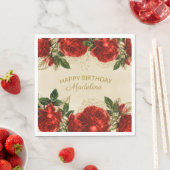 rode rozen Happy Birthday Women's Servet (Insitu)