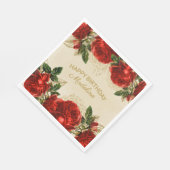 rode rozen Happy Birthday Women's Servet (Hoek)