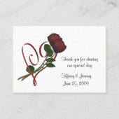 Rode Rozen Hart bruiloft gepersonaliseerd Plaatskaartje (Achterkant)