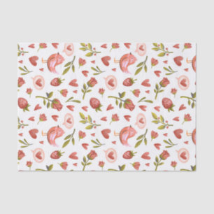 Rode Rozen Hart Patroon Zoete Valentijnsdag Tissuepapier