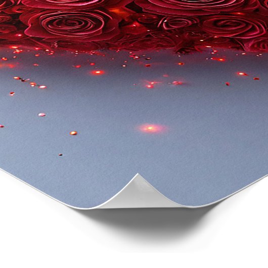 Rode rozen hart poster (Hoek)