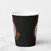 Rode Rozen Hart Zwart Gepersonaliseerde Trouwfoto Papieren Bekers (Links)