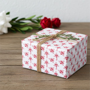 Rode Rozen Heerlijk Elegant Bloemenpatroon Inpakpapier Vel
