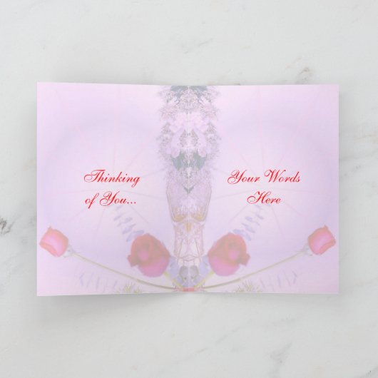 Rode Rozen - het Denken aan u Kaart (Binnen)