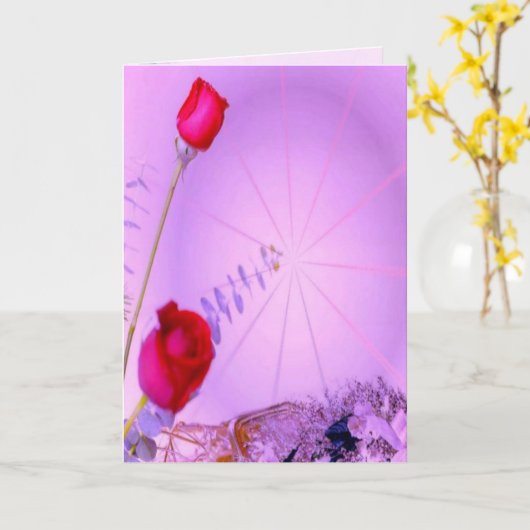 Rode Rozen - het Denken aan u Kaart (Gele Bloem)