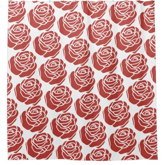 Rode Rozen - het Gordijn van de Douche (Voorkant)