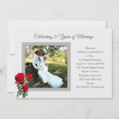 Rode Rozen Huwelijksjubileum Feest Foto Kaart (Voorkant)