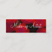 Rode rozen II-profielkaart voor "make-up artiest" Mini Visitekaartje (Achterkant)