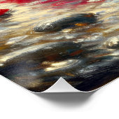 Rode rozen in de regen perfect poster (Hoek)