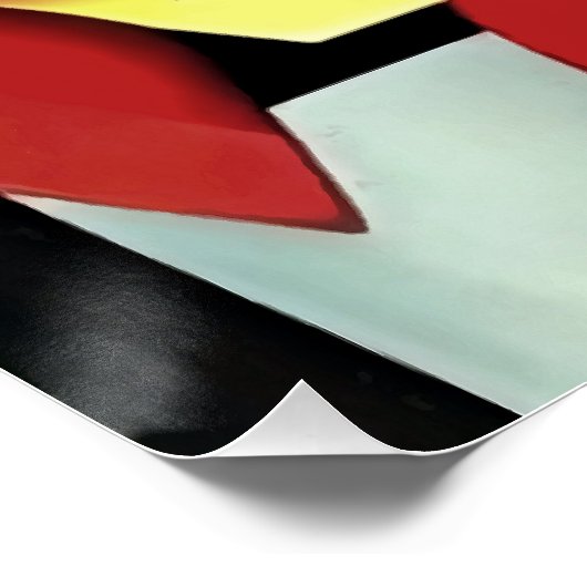 Rode rozen in een Abstracte rode bloedvaas Perfect Poster (Hoek)