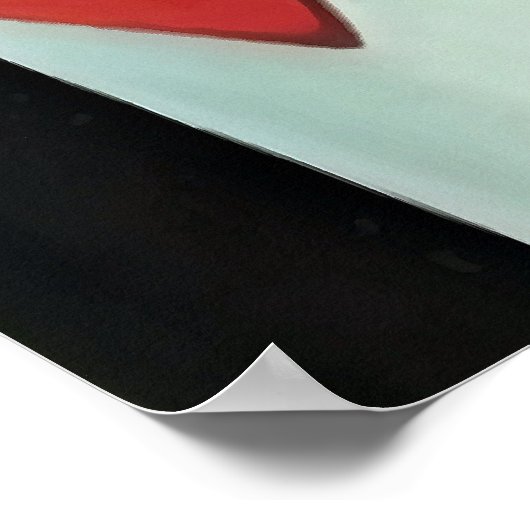 Rode rozen in een Abstracte rode bloedvaas Poster (Hoek)