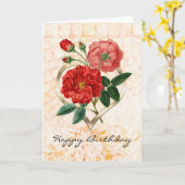 rode rozen in goudzure Kaart (Gele Bloem)