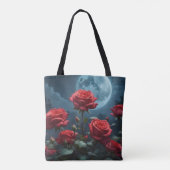 Rode Rozen in het Maanlicht Tote Bag (Achterkant)