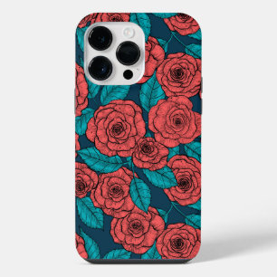 Rode rozen iPhone 14 pro max hoesje